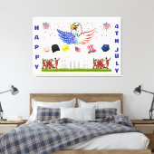 光沢のあるポスター – 7月4日 キャンバスプリント (インサイチュ (寝室))