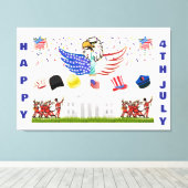 光沢のあるポスター – 7月4日 キャンバスプリント (インサイチュ (ウッドフロア))