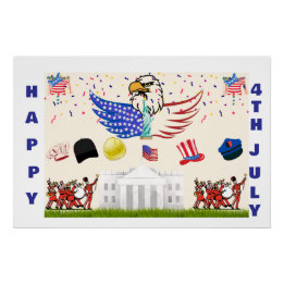 光沢のあるポスター – 7月4日 ポスター