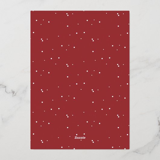 光沢のあるミスタントー魔法ミニマルアーチフォトクリスマス 箔シーズンカード (裏面)