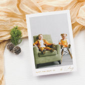 光沢のあるミニマリストのクリスマス |写真シンプルのスクリプト 箔シーズンカード