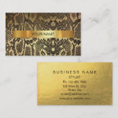 光沢のあるミニマル金ゴールドPython Vip名刺 名刺 (正面/裏面)