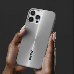 光沢のあるミニマル金属シルバーグレー iPhone 11 PRO MAXケース