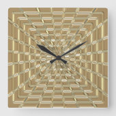 光沢のあるメタライザーガラスアートウォールクロック スクエア壁時計 (正面)