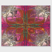 光沢のあるメタライザー赤とピンクのガラスのギフトラップ ラッピングペーパー (フラット)