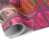 光沢のあるメタライザー赤とピンクのガラスのギフトラップ ラッピングペーパー (ロールコーナー)