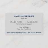 光沢のあるメタリックカスタマイズ可能な文字と色 名刺 (裏面)