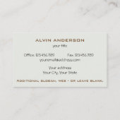 光沢のあるメタリックカスタマイズ可能な文字と色 名刺 (裏面)