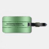 光沢のあるメタリックグリーンのイメージ ラゲッジタグ (裏面横)