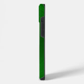 光沢のあるメタリックグリーンテクスチャステンレススチールルルック iPhoneケース (左側面)