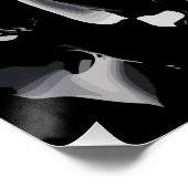 光沢のあるメタリックスカルのアートワーク ポスター (コーナー)