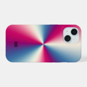 光沢のあるメタリックテクスチャ iPhone 15ケース (裏面横)