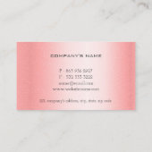 光沢のあるメタリックバラピンク金ゴールドドリップファンシー 名刺 (裏面)