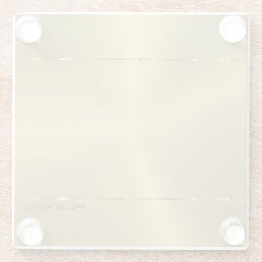 光沢のあるメタリックフェイク金ゴールド背景 ガラスコースター (裏面)