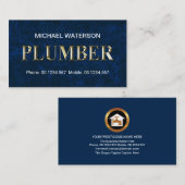 光沢のあるメタリックプラムシグネージブルーグランジウォーター 名刺 (正面/裏面)