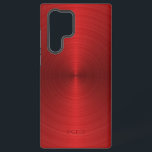 光沢のあるメタリックレッドのテクスチャステンレス鋼の外観 SAMSUNG GALAXY S22 ULTRAケース<br><div class="desc">光沢のあるメタリックレッドのテクスチャ、ステンレス鋼の外観のイメージ。そしてミニマル、カスタマイズシンプル可能なモノグラムを持つデザイン。</div>