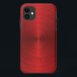 光沢のあるメタリック赤デザインステンレス鋼の外観 iPhone 11 ケース<br><div class="desc">光沢のあるメタリック赤デザインステンレス鋼の外観。カスタマイズ可能でオプションのモノグラムメタリックな背景のイメージ</div>