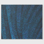 光沢のあるメタリック鮮やかネオンブルー抽象芸術パターン ラッピングペーパー (フラット)