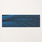 光沢のあるメタリック鮮やかブルーの抽象芸術あなたの名前 ヨガマット (裏面(横))