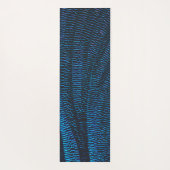 光沢のあるメタリック鮮やかブルーの抽象芸術あなたの名前 ヨガマット (裏面)