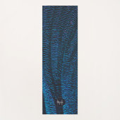 光沢のあるメタリック鮮やかブルー抽象芸術モノグラム ヨガマット (正面)