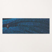 光沢のあるメタリック鮮やかブルー抽象芸術モノグラム ヨガマット (正面(横))