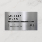 光沢のあるモダンつや消しメタルはっきりしたステンシ男らしュ 名刺 (正面)