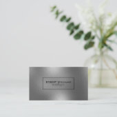 光沢のあるモダンシルバーグレーの抽象芸術背景 名刺 (スタンド正面)