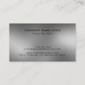 光沢のあるモダンシルバーグレーの抽象芸術背景 名刺 (裏面)