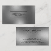 光沢のあるモダンシルバーグレーの抽象芸術背景 名刺 (正面/裏面)