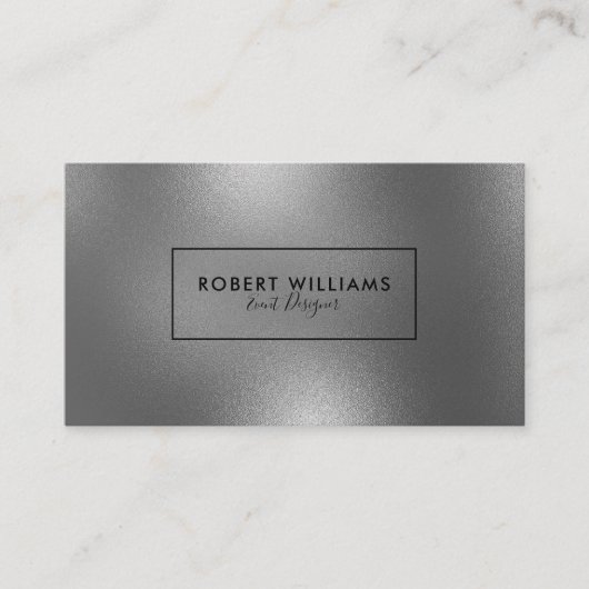 光沢のあるモダンシルバーグレーの抽象芸術背景 名刺 (正面)