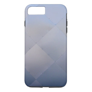 光沢のあるモダン市松模様に金属ブルー iPhone 8 PLUS/7 PLUSケース