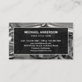 光沢のあるモダン鋼玉軸受のハードウェアストア 名刺 (裏面)