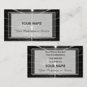光沢のあるライト抽象芸術白黒デザイン 名刺 (正面/裏面)