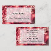 光沢のあるライト抽象芸術赤いクリスマスボール 名刺 (正面/裏面)