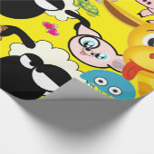 光沢のあるラッピング紙動物動物キリン象 ラッピングペーパー (角)