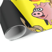 光沢のあるラッピング紙動物動物キリン象 ラッピングペーパー (ロールコーナー)