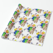 光沢のあるラッピング紙妖精ドリンク子猫 ラッピングペーパー (アンロールド)