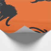 光沢のあるラッピング紙黒猫ハロウィン ラッピングペーパー (角)