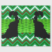 光沢のあるラッピング紙、アフリカ人女性グリーン ラッピングペーパー (フラット)