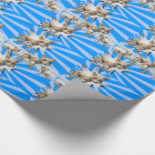 光沢のあるラッピング紙、ブルーキャット ラッピングペーパー (角)