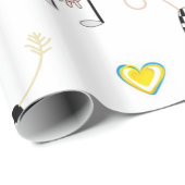 光沢のあるラッピング紙、レインボーブシズフラワーズスター ラッピングペーパー (ロールコーナー)