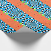 光沢のあるラッピング紙、円形の青い黒矢印 ラッピングペーパー (角)