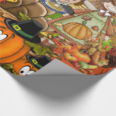 光沢のあるラッピング紙、感謝祭トルコ ラッピングペーパー (角)