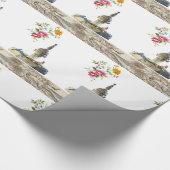 光沢のあるラッピング紙、水噴鳥フローラ ラッピングペーパー (角)