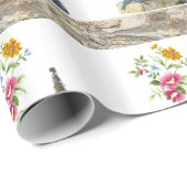 光沢のあるラッピング紙、水噴鳥フローラ ラッピングペーパー (ロールコーナー)