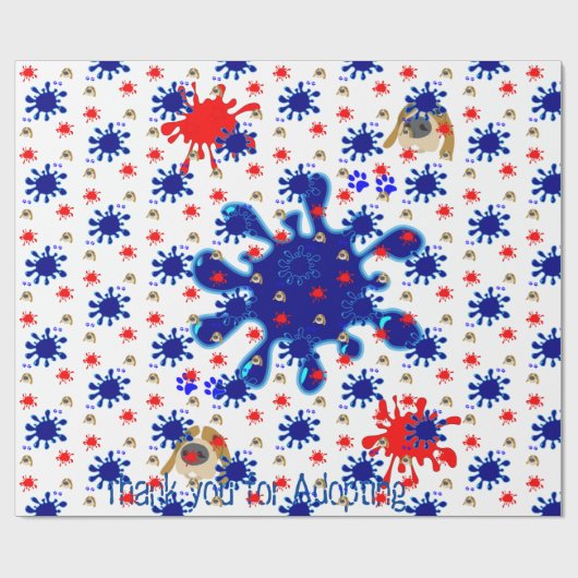 光沢のあるラッピング紙、犬を採用していただきありがとうございます ラッピングペーパー (フラット)