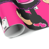 光沢のあるラッピング紙、羊ピンクハート ラッピングペーパー (ロールコーナー)