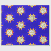 光沢のあるラッピング紙、黄色の星 ラッピングペーパー (フラット)