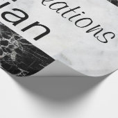 光沢のあるラッピング紙、黒と白の大理石 ラッピングペーパー (角)